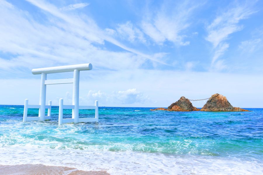 系島夫婦岩(日本夕陽百選)