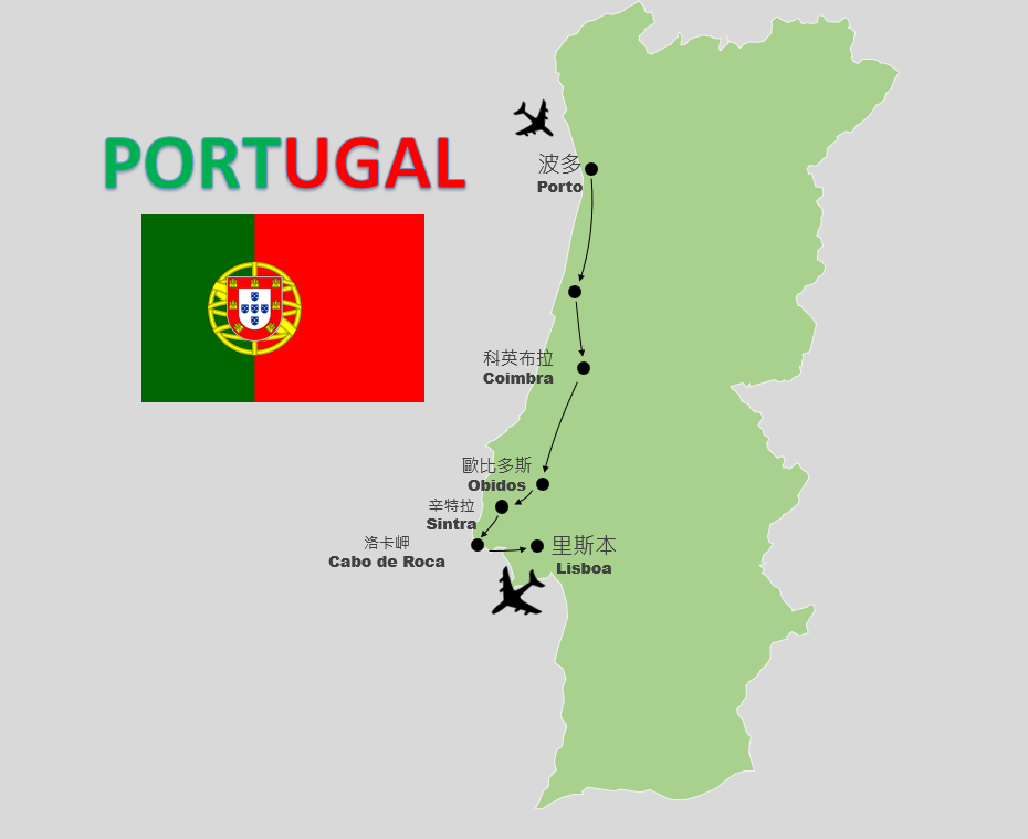 葡萄牙地圖